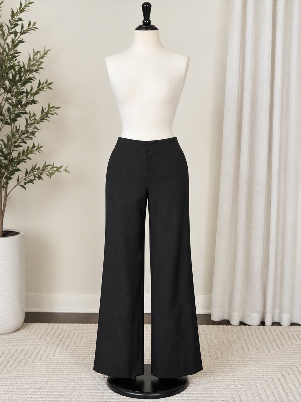 J Crew Size 10 Classic Wide-Leg Black Pants - Women